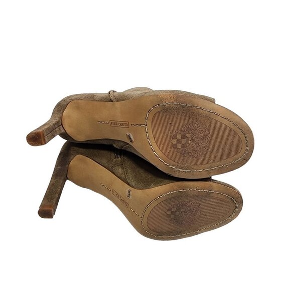 VINCE CAMUTO Sashane Peep-Toe Booties Size 7.5 Suede - Picture 5 of 13